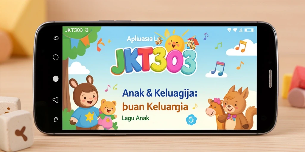 Tampilan antarmuka aplikasi Lagu Anak JKT303 yang menarik.