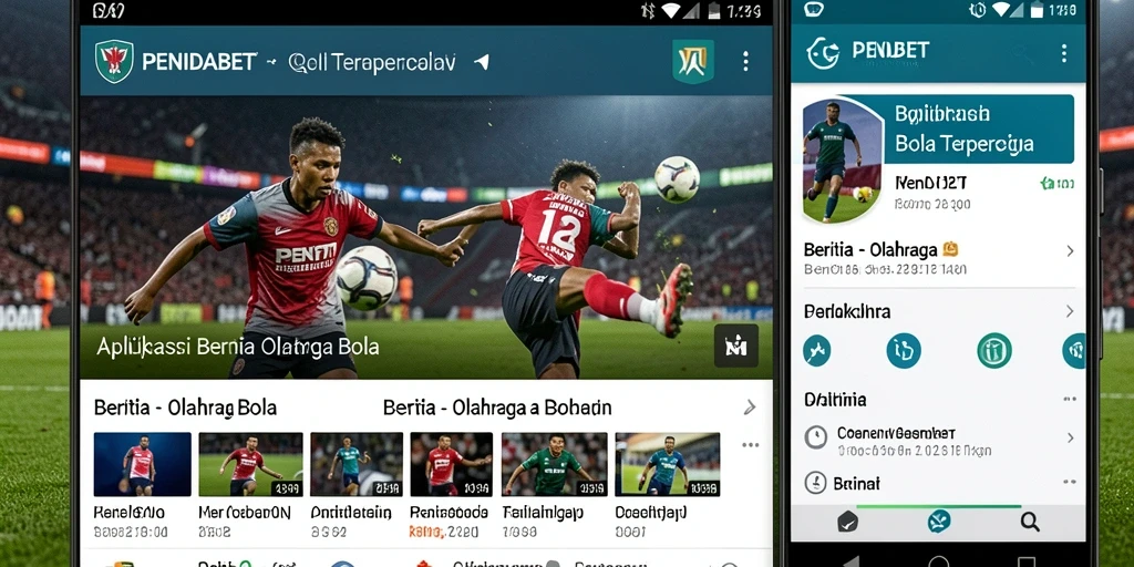 Tampilan antarmuka aplikasi PENIDABET dengan informasi olahraga bola.
