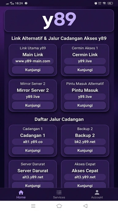 Tampilan link alternatif y89