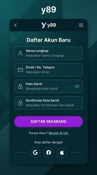 Tampilan halaman daftar y89