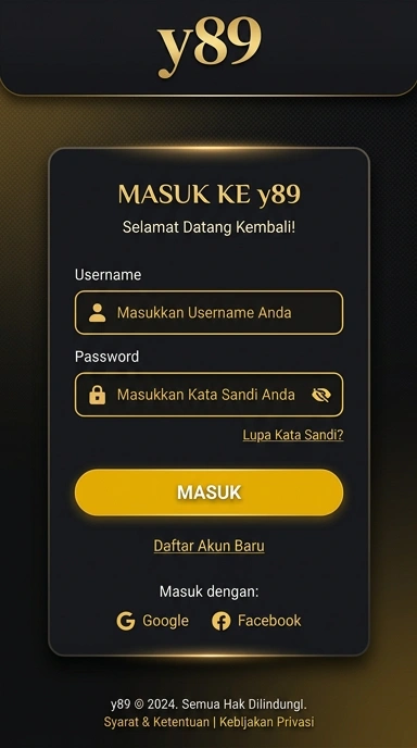 Tampilan halaman login y89